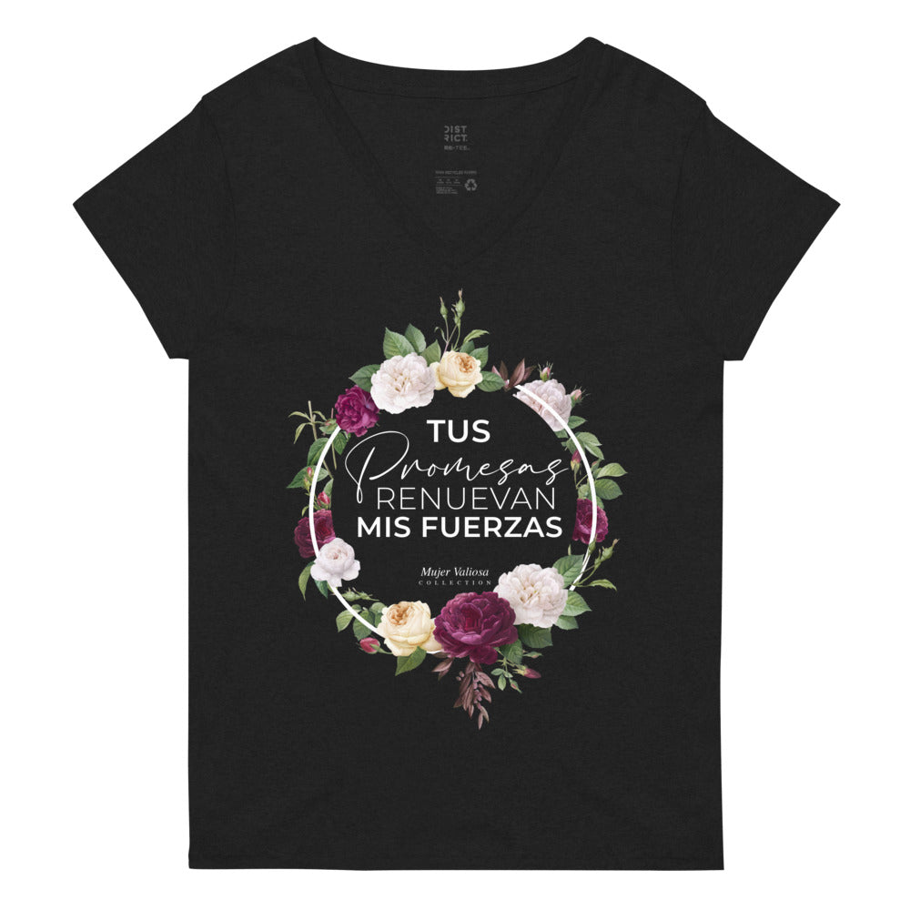 Camiseta cuello de pico reciclada mujer