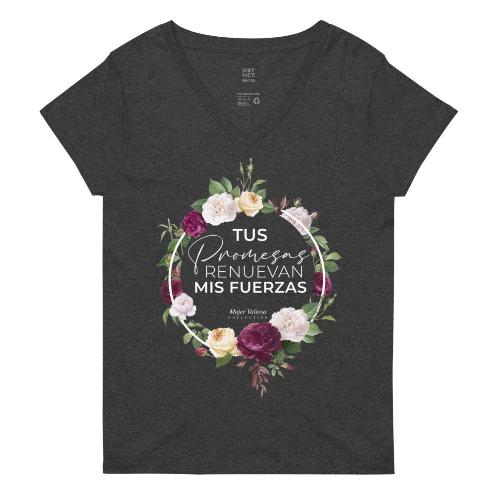 Camiseta cuello de pico reciclada mujer