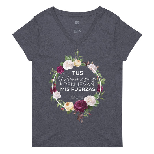 Camiseta cuello de pico reciclada mujer