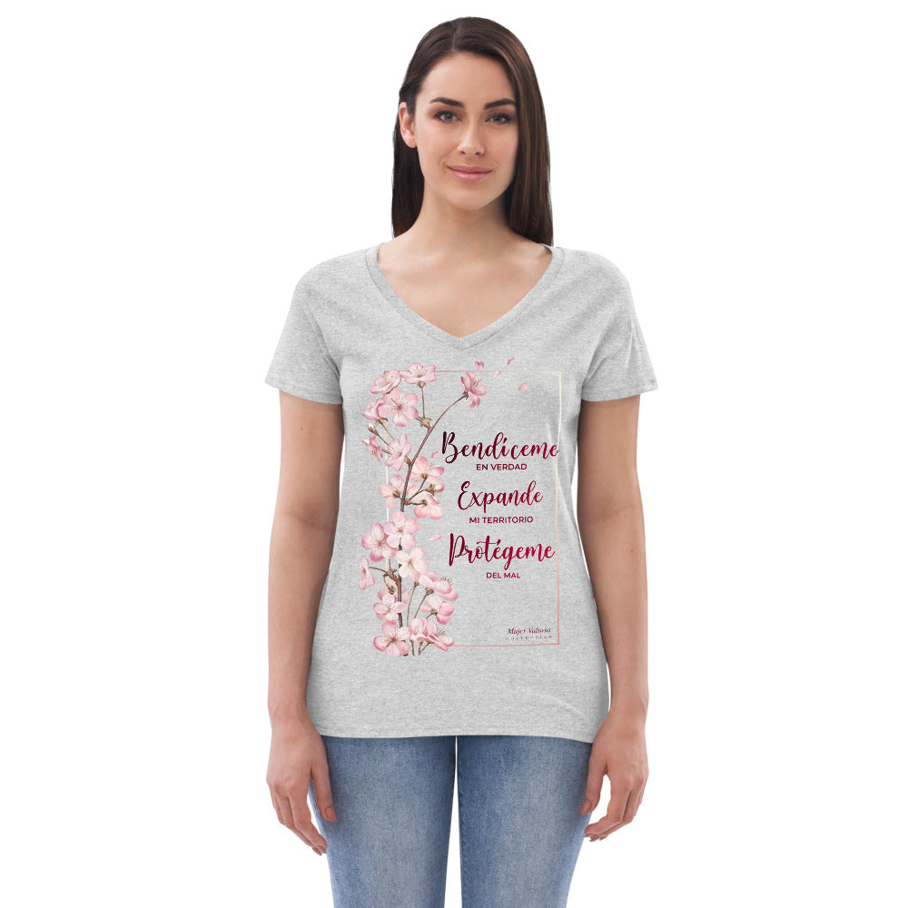 Camiseta cuello de pico reciclada mujer