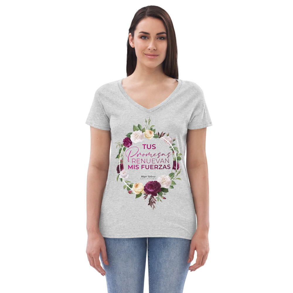 Camiseta cuello de pico reciclada mujer